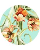 4 Sets de table Tulipes ronds multicolores - D.40 cm