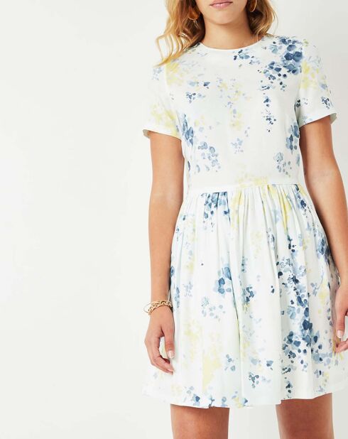 Robe Calme fleurie écru/bleu/jaune