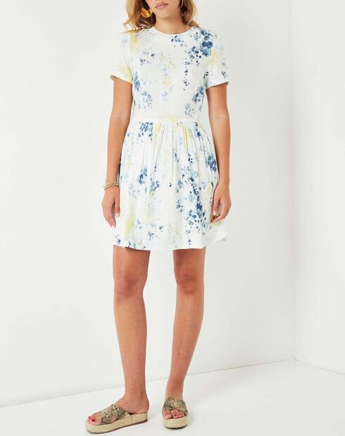 Robe Calme fleurie écru/bleu/jaune
