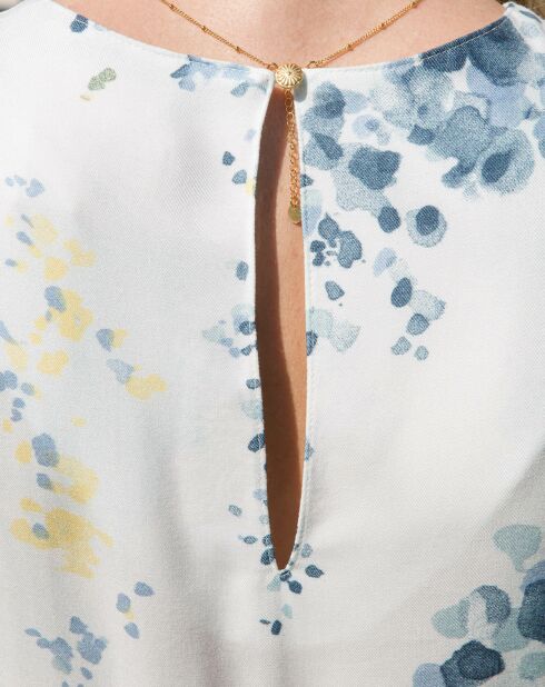 Robe Calme fleurie écru/bleu/jaune
