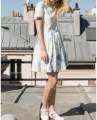 Robe Calme fleurie écru/bleu/jaune