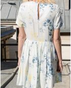 Robe Calme fleurie écru/bleu/jaune