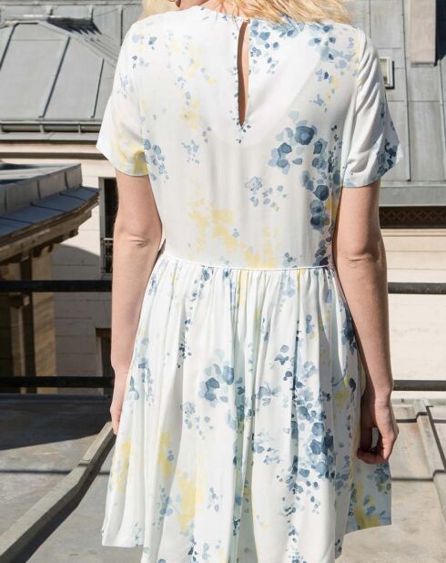 Robe Calme fleurie écru/bleu/jaune