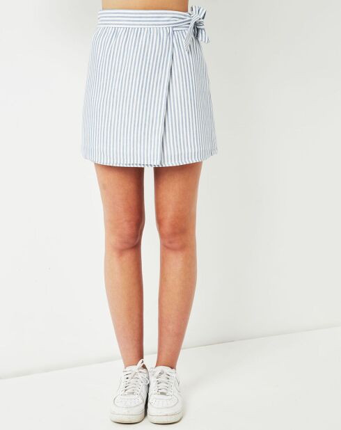 Chipie blauw/crème gestreepte wikkelrok