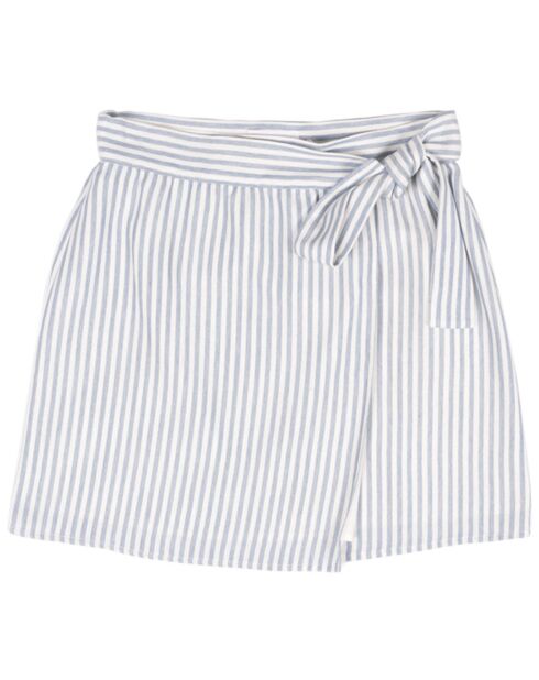 Chipie blauw/crème gestreepte wikkelrok