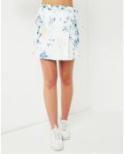 Jupe portefeuille Chipie fleurie blanc/bleu/jaune