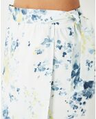 Jupe portefeuille Chipie fleurie blanc/bleu/jaune