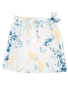 Jupe portefeuille Chipie fleurie blanc/bleu/jaune