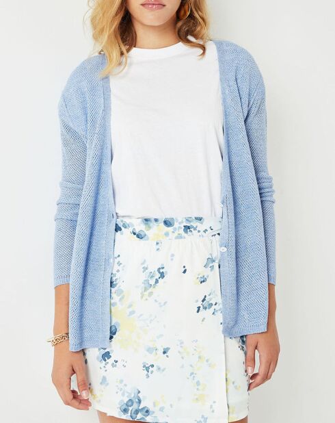 Jupe portefeuille Chipie fleurie blanc/bleu/jaune