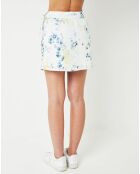 Jupe portefeuille Chipie fleurie blanc/bleu/jaune
