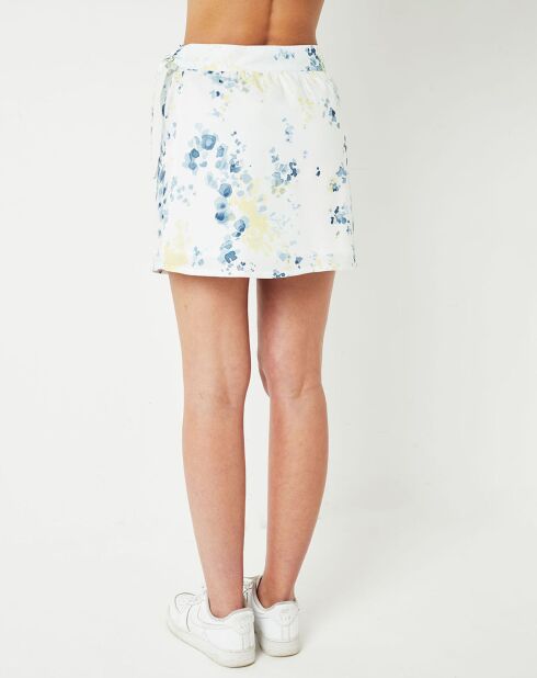 Jupe portefeuille Chipie fleurie blanc/bleu/jaune