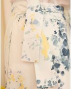 Jupe portefeuille Chipie fleurie blanc/bleu/jaune