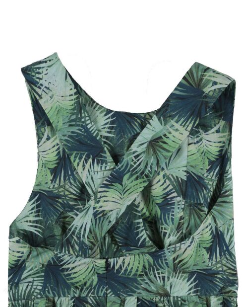 Robe Ebene imprimée bleu marine/vert