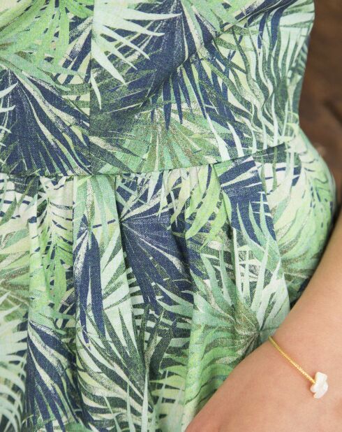 Bedrucktes Kleid Ebene in Marineblau/Grün