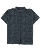 Chemise Elodie imprimée bleu marine/vert