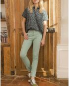 Chemise Elodie imprimée bleu marine/vert