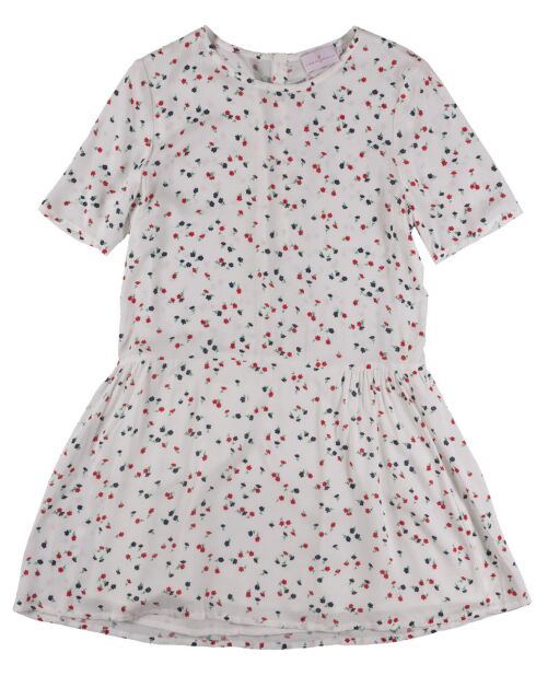 Robe Ema fleurie crème/bleu marine/rouge