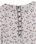 Robe Ema fleurie crème/bleu marine/rouge
