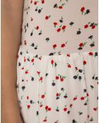 Robe Ema fleurie crème/bleu marine/rouge