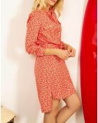 Robe Ginette fleurie rouge/blanc