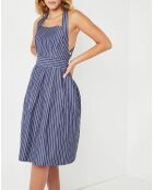 Robe Guimauve à rayures bleu marine/blanc