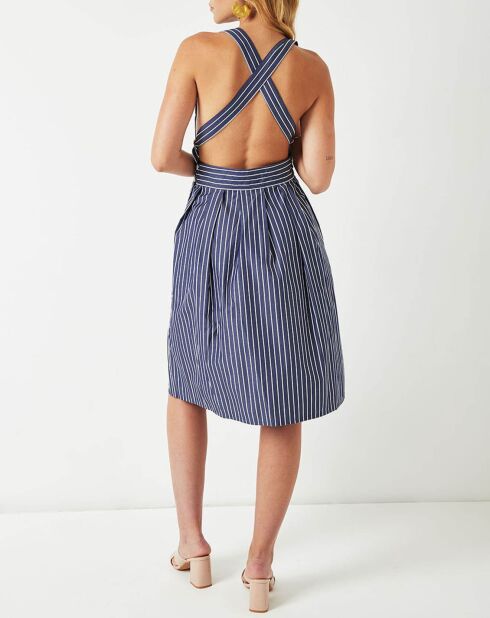 Robe Guimauve à rayures bleu marine/blanc