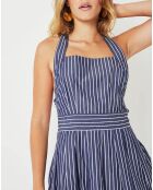 Robe Guimauve à rayures bleu marine/blanc
