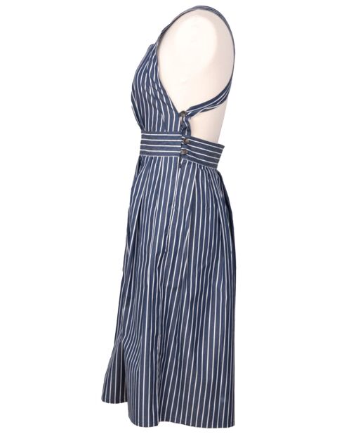 Robe Guimauve à rayures bleu marine/blanc