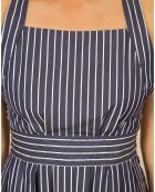 Robe Guimauve à rayures bleu marine/blanc