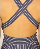 Robe Guimauve à rayures bleu marine/blanc