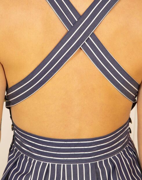 Robe Guimauve à rayures bleu marine/blanc