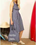 Robe Guimauve à rayures bleu marine/blanc