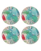 4 Sets de table Perroquet et pastèque multicolores - D.40 cm