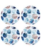 4 Sets de table ronds Océan Pacifique multicolores - D.40 cm