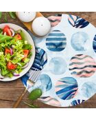 4 Sets de table ronds Océan Pacifique multicolores - D.40 cm