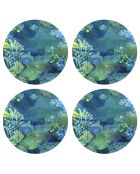 4 Sets de table ronds fond de mer multicolores - D.40 cm