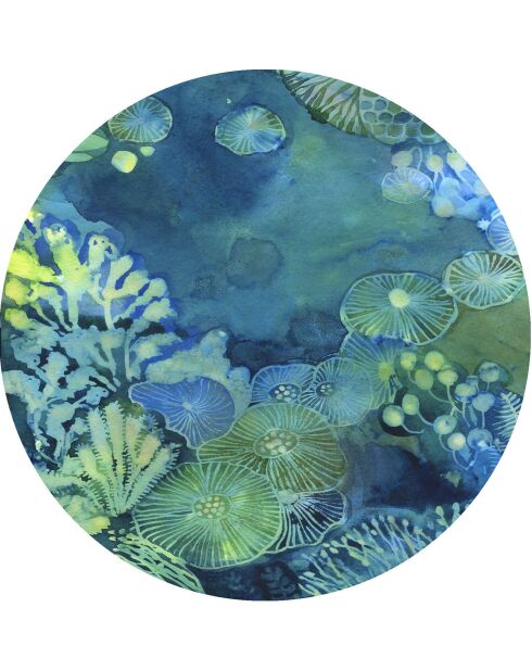 4 Sets de table ronds fond de mer multicolores - D.40 cm