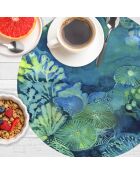4 Sets de table ronds fond de mer multicolores - D.40 cm