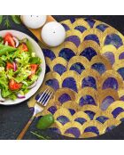 4 manteles individuales redondos de lujo, 1 multicolor - D.40 cm