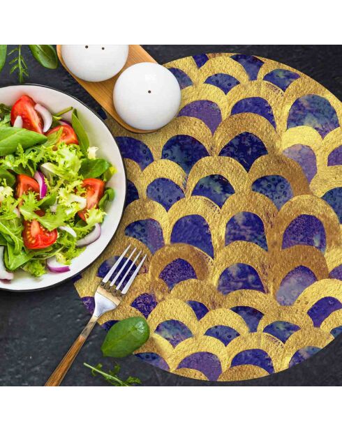 4 manteles individuales redondos de lujo, 1 multicolor - D.40 cm