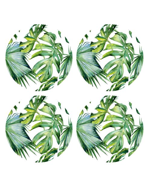 4 manteles individuales exóticos redondos multicolores - D.40 cm