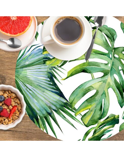 4 manteles individuales exóticos redondos multicolores - D.40 cm