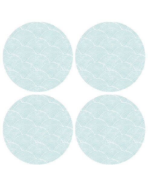 4 Sets de table par set ronds Vagues japonaises 1 multicolores - D.40 cm