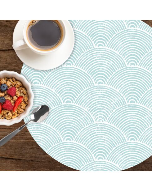 4 Sets de table par set ronds Vagues japonaises 1 multicolores - D.40 cm