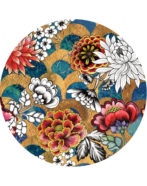 4 manteles individuales redondos deluxe multicolores - D.40 cm