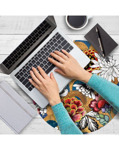 4 manteles individuales redondos deluxe multicolores - D.40 cm