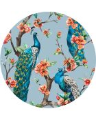 4 mehrfarbige Pfauen-Tischsets - D.40 cm