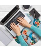 4 mehrfarbige Pfauen-Tischsets - D.40 cm