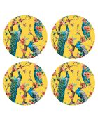 4 Sets de table paon 1 ronds 4 Sets de table paon 1 ronds multicolores - D.40 cm