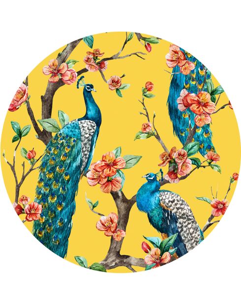 4 Sets de table paon 1 ronds 4 Sets de table paon 1 ronds multicolores - D.40 cm